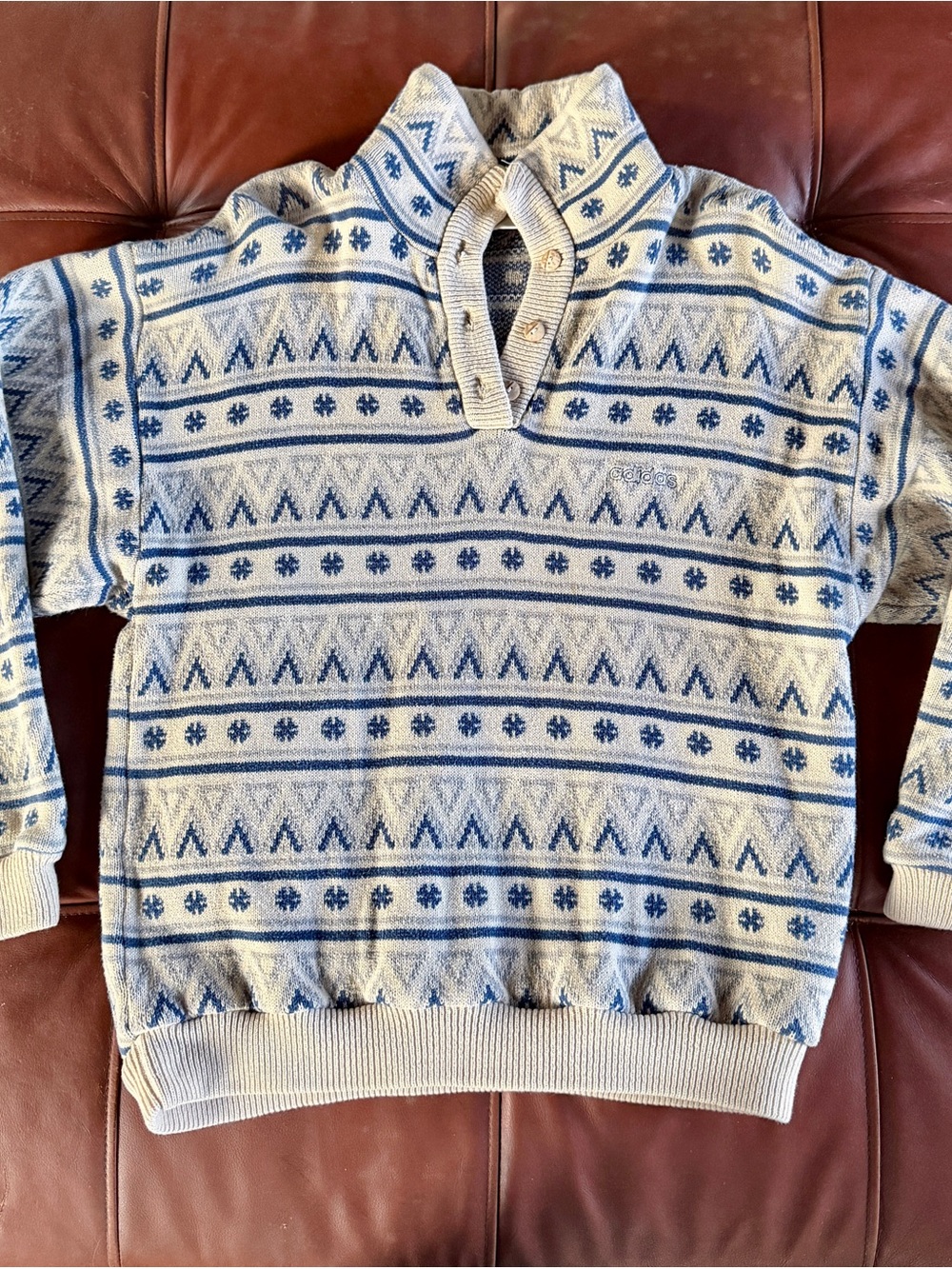Vintage Adidas Fairisle Patterned Men's Sweater